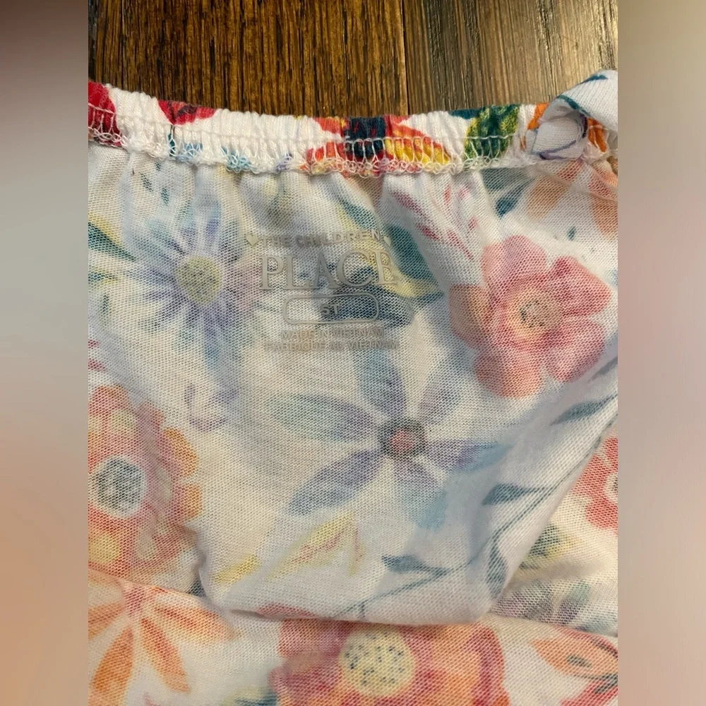 Children’s Place- size 5T cotton blend Tank Top & Skort Set - rainbow floral